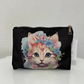 Косметичка з котиком чорна